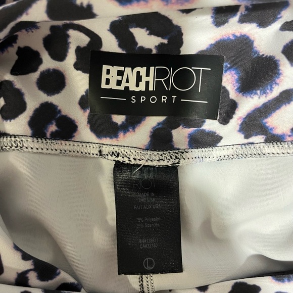 Beach Riot Leopard Print High Waist Leggings Black White Size Large Athletic - Picture 4 of 5
